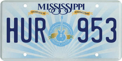 MS license plate HUR953