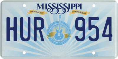 MS license plate HUR954