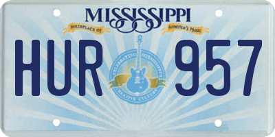 MS license plate HUR957