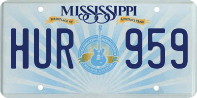 MS license plate HUR959