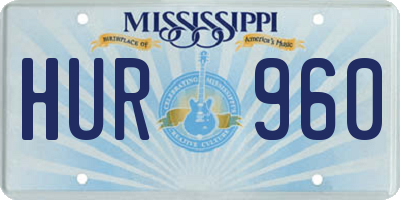 MS license plate HUR960