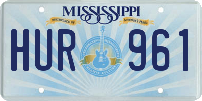 MS license plate HUR961