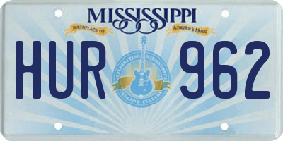 MS license plate HUR962