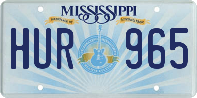 MS license plate HUR965