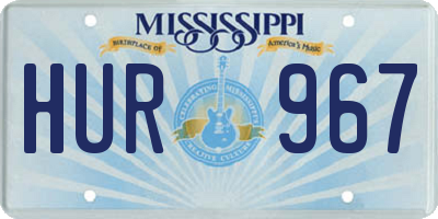 MS license plate HUR967