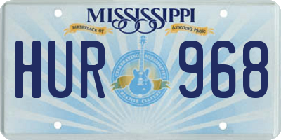 MS license plate HUR968