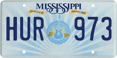MS license plate HUR973
