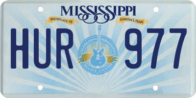 MS license plate HUR977
