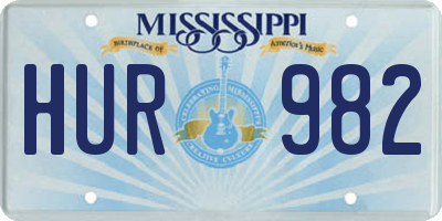 MS license plate HUR982