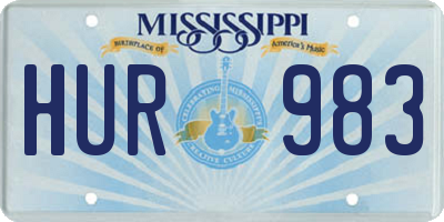 MS license plate HUR983