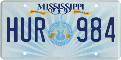 MS license plate HUR984