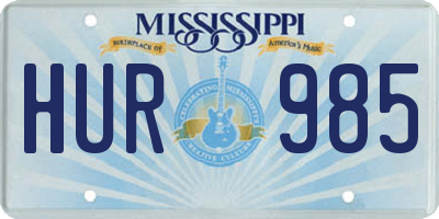MS license plate HUR985