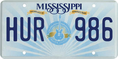 MS license plate HUR986