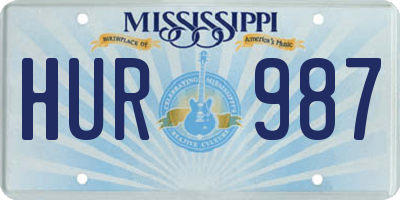 MS license plate HUR987