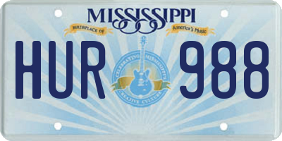 MS license plate HUR988