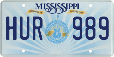 MS license plate HUR989