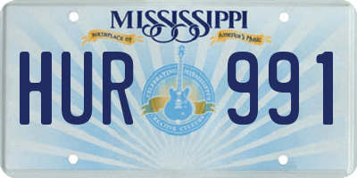 MS license plate HUR991