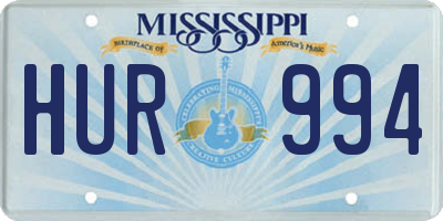 MS license plate HUR994