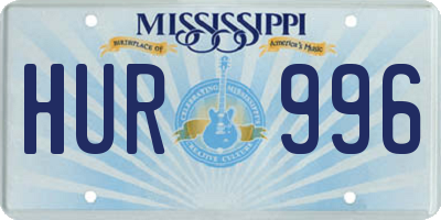 MS license plate HUR996