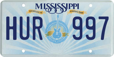 MS license plate HUR997