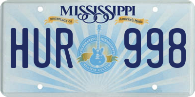 MS license plate HUR998