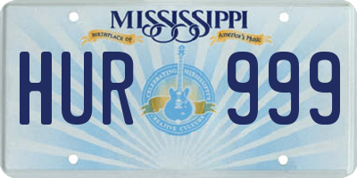 MS license plate HUR999