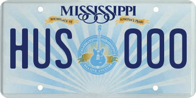 MS license plate HUS000