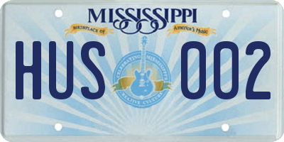 MS license plate HUS002