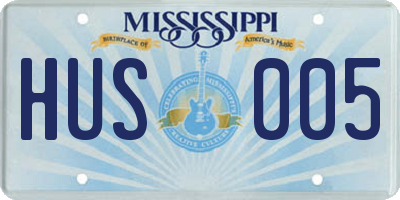 MS license plate HUS005