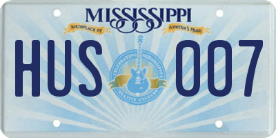 MS license plate HUS007