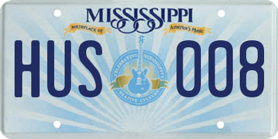 MS license plate HUS008