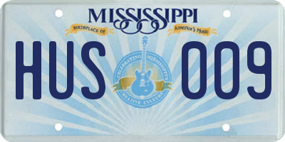 MS license plate HUS009