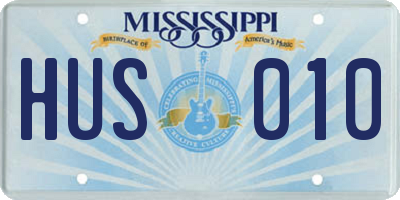 MS license plate HUS010