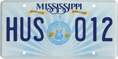 MS license plate HUS012