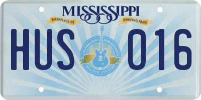 MS license plate HUS016