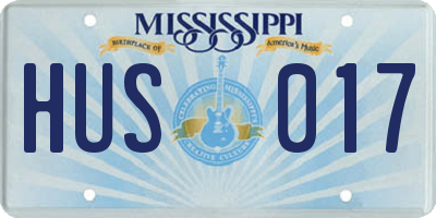 MS license plate HUS017