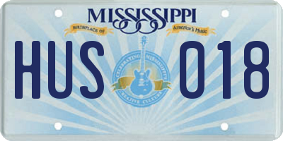 MS license plate HUS018