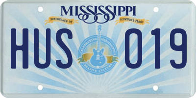 MS license plate HUS019