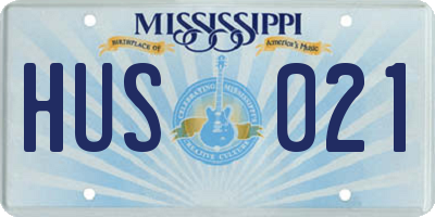 MS license plate HUS021