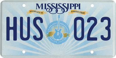 MS license plate HUS023