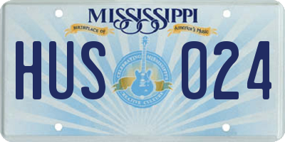 MS license plate HUS024