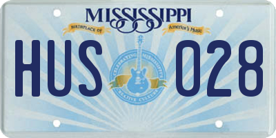 MS license plate HUS028