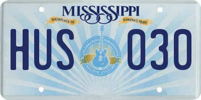 MS license plate HUS030