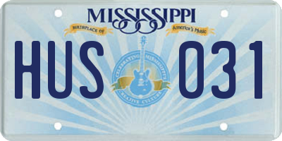 MS license plate HUS031