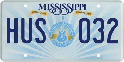 MS license plate HUS032