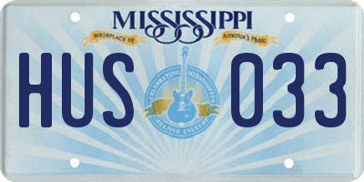 MS license plate HUS033