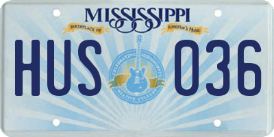 MS license plate HUS036
