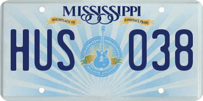 MS license plate HUS038