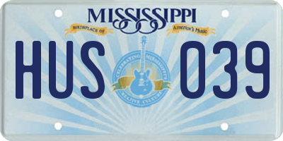 MS license plate HUS039
