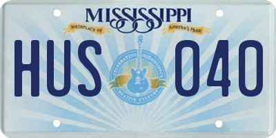 MS license plate HUS040